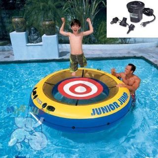   Junior Jumper Inflatable Tube Water Trampoline + Quick Fill Air Pump