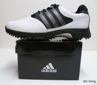 NEW in Box Mens adiPURE Lite Golf Shoes 9 Medium Black/White/Si​lver 