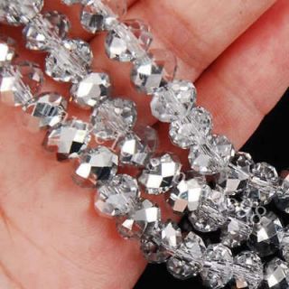 70pcs white Faceted Swarovski Crystal Loose Beads 6x8mm