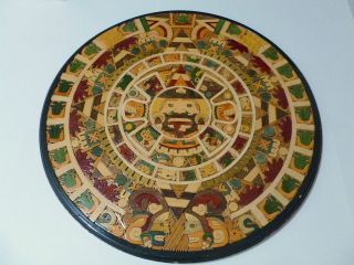 Large 25 Aztec Sun Stone Calendar Replica Plaque Mexican Art