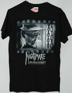Nightmare on Elm Street Freddy Krueger and Chains black T Shirt tee