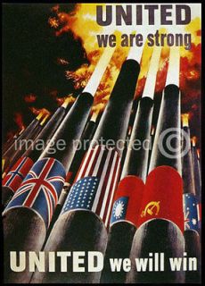 british ww2 propaganda poster united we are strong time left