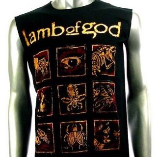 Sz L Lamb Of God Sleeveless T Shirt Tank Top Biker Rider Heavy Metal 