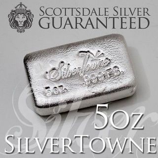 Newly listed 5 oz SilverTowne HAND Poured Silver Bar   Five Troy oz 