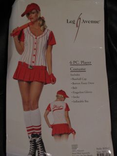 NWT New Costume BASEBALL PLAYER dress 6pc Leg Avenue WOMEN ADULTS M/L