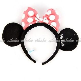   Mouse Costume Cartoon Dress Up Ears Headband Polka Dots Pink SMI0