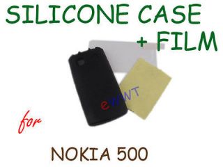 Newly listed Black Silicone Soft Back Cover Case +Screen Protector for 