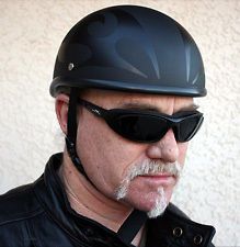 voss flat black flame bullet beanie motorcycle helmet expedited 