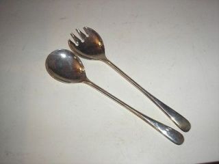VINTAGE SILVERPLATE MADE IN ITALY SERVING FORK & SERVING SPOON 9 