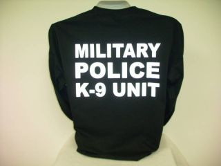 Reflective Military Police K 9 Unit, Long Sleeve T Shirt, Military 