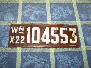 vintage 1922 washington state automobile license plate 