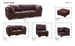   BONDED LEATHER BROWN SECTIONAL SOFA LOVESEAT CHAIR OTTOMAN