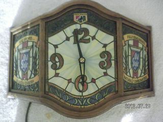 old style beer 3 sided sign and clock time left