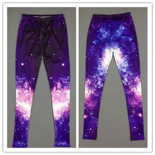   Design Sexy Purple Universe Galaxy Print Leggings Tights Elasticity
