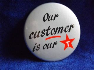 TEXACO GAS STATION STAR PROMO VINTAGE COLLECTOR PIN BACK HAT BUTTON 