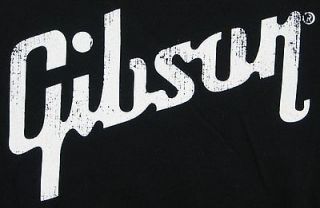 gibson guitar t shirt black w white logo xxl  