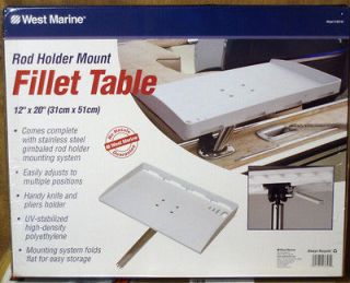Fillet & Bait Table w/ Adjustable Rod Holder Mount 12 x 20, Filet or 