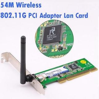   Wireless 802.11g PCI Wifi Adapter LAN Card w/ Antenna for Desktop PC