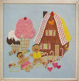 Vintage Bucilla Gingerbread House Child Childrens Room Crewel 