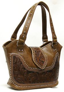 Montana West Handbag Purse Genuine Leather Collection Brown Western 