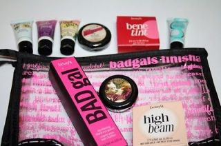 benefit travel set 10 items with cosmetic bag time left