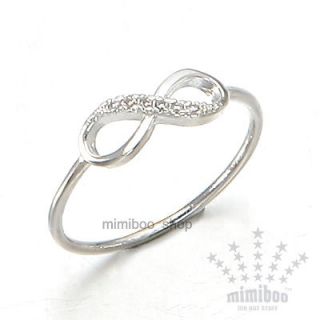   Eternity Eternal Symbol Love Forever CZ Mini Size Thin Band Gift Ring