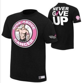 New 4 2012  John Cena Pink Rise Above Cancer T shirt Wrestling WWE 