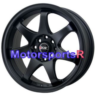 15 15x7 XXR 522 Flat Black Concave Rims Wheels 4x100 4x114.3 4x4.5 ET 