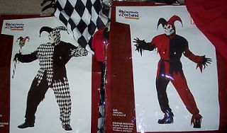   costume w/mask,mens size plus,fits to 52,harlequin,c​lown,Halloween