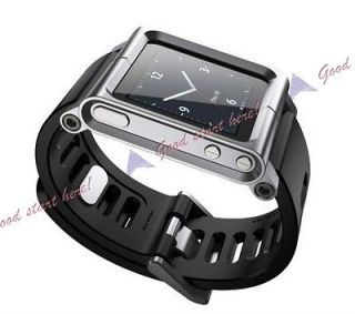 Silver Luxury Watch Band Wrist Cover Case Blade Aluminum Fr iPod Nano 