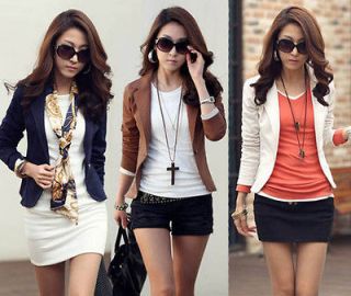   Women Fashion Slim One Button Long sleeve Leisure Blazer Coat Jacket