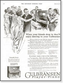1919 gulbransen player piano print ad o woodra art time