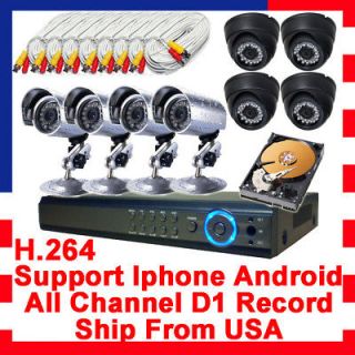   Home Video Surveillance CCTV DVR Security System + 8 sony Camera