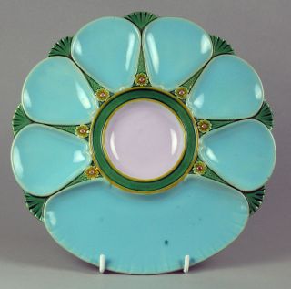 antique minton majolica oyster dish 1880 from united kingdom time