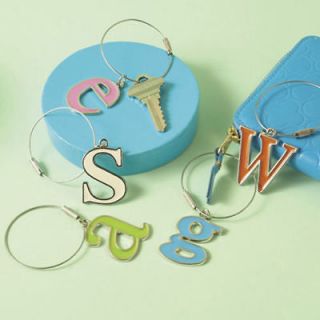 two s company name game initial n key ring letter white