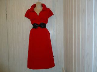 BNWT Red 1940s 1950s style rockabilly tea MAD MEN WW2 dress size 18 