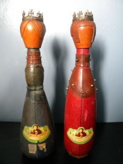 UNIQUE LEATHER WINE BOTTLES MADE IN ITALY  KING & QUEEN MAN & WOMAN