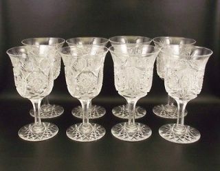 Antique ABP American Brilliant Cut Glass Water Goblets (&)