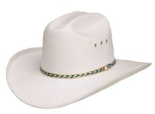 White FELT COWBOY CATTLEMAN HAT   LINED   S to M 6 3/4 to 7 1/4  54 to 
