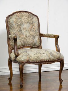 5512  FRENCH LOUIS XV ANTIQUE TAPESTRY ARM CHAIR