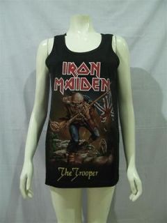 iron maiden the trooper rock punk t shirt tank top sz m