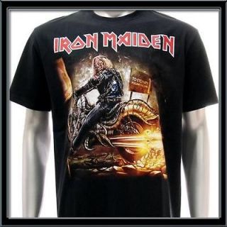 sz l iron maiden t shirt heavy metal rock rider skull punk