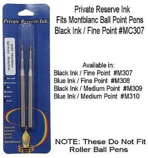 Private Reserve Montblanc Style Ball Point #MC307 Black/Fine Refills