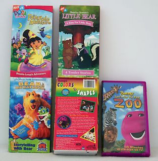   of 6 kids VHS   Bear in the Big Blue House, Little Bear, Barney, Dora