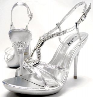 New womens shoes stilettos high heel rhinestones party wedding prom 