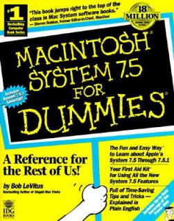 Macintosh System 7.5 for Dummies by Bob LeVitus 1994, Paperback