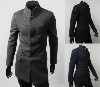 New Mens Slim Fit Mao suit stand up collar Jackets XS, S, M, L