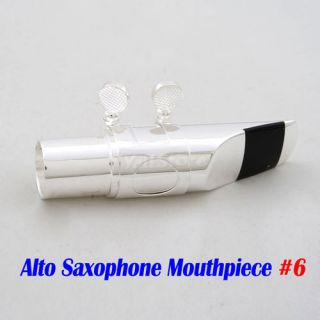 Silver Plated #6 Alto Copper Saxophone Sax Mouthpiece Silver Colloid