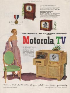 1950 vintage motorola television radio phonograph ad  