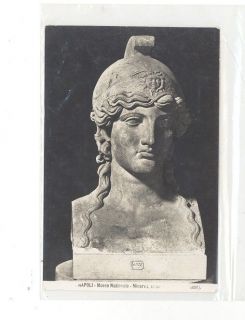 Naples Italy bust of Minerva National Museum unused postcard real 